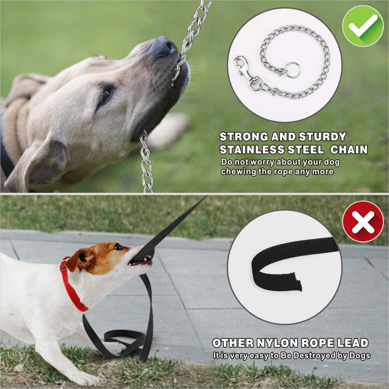 Idepet Heavy Duty Retractable Dog Leash for Small and Medium Dogs, Anti-Chewing Steel Chain Design,360°Tangle-Free,Break & Lock System,16ft Leash for Dog Walking L Grey - PawsPlanet Australia