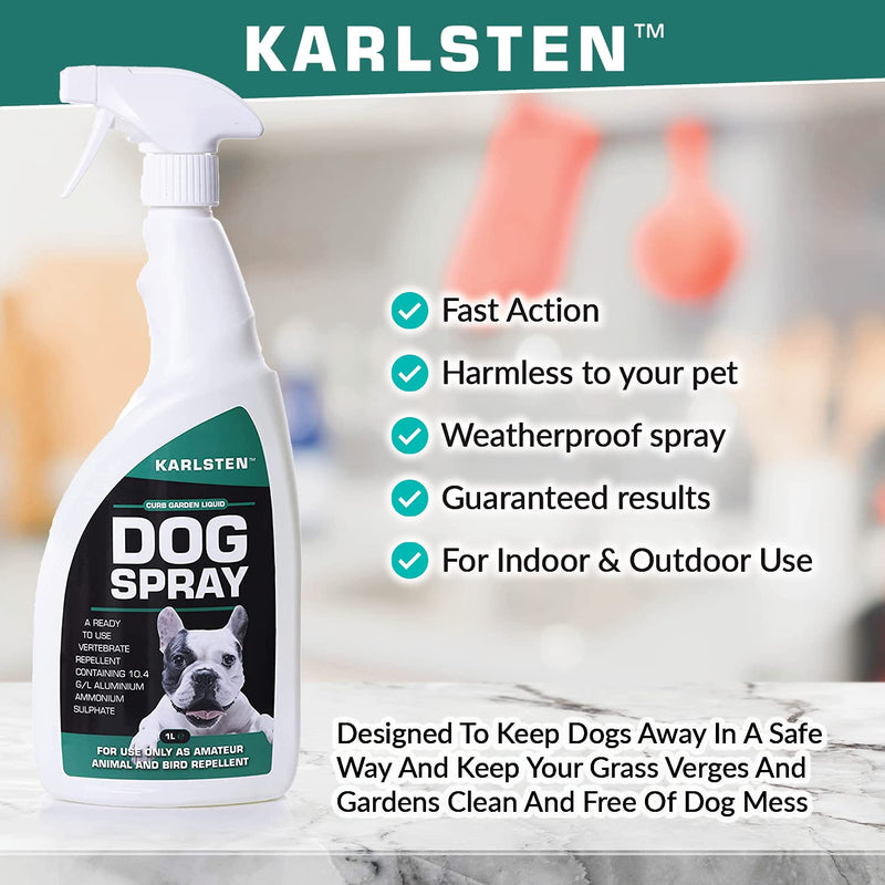 Karlsten Dog Deterrent Spray Anti Fouling Training Spray & Dog Repellent Spray Stops Dogs Fouling Your Garden 1 Litre - PawsPlanet Australia