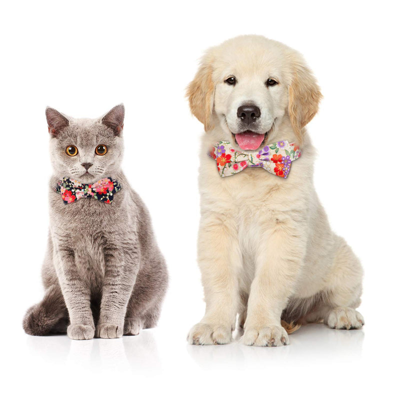 [Australia] - Vaburs Dog Collar and Pet Bowtie Collar, Fancy Dog Collar with Bowtie for Small Medium and Large Dogs Adjustable pink 