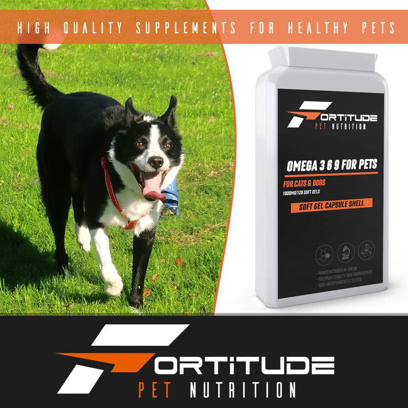 Fortitude Pet Nutrition Omega 3 6 9 For Pets | Fish Oil Supplement for Dogs and Cats 120 Softgels | Promotes Healthy Joints, Heart, Skin and Coat - PawsPlanet Australia