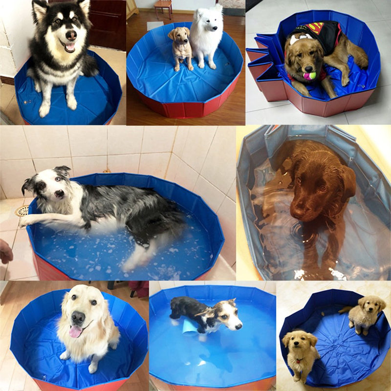 Farm & Ranch Portable Foldable Dogs Cats Bathing Tub Bathtub Wash Tub Pet Swimming Pool Water Pond (60cm(Dia) x 20cm(H)) 60cm(Dia) x 20cm(H) - PawsPlanet Australia