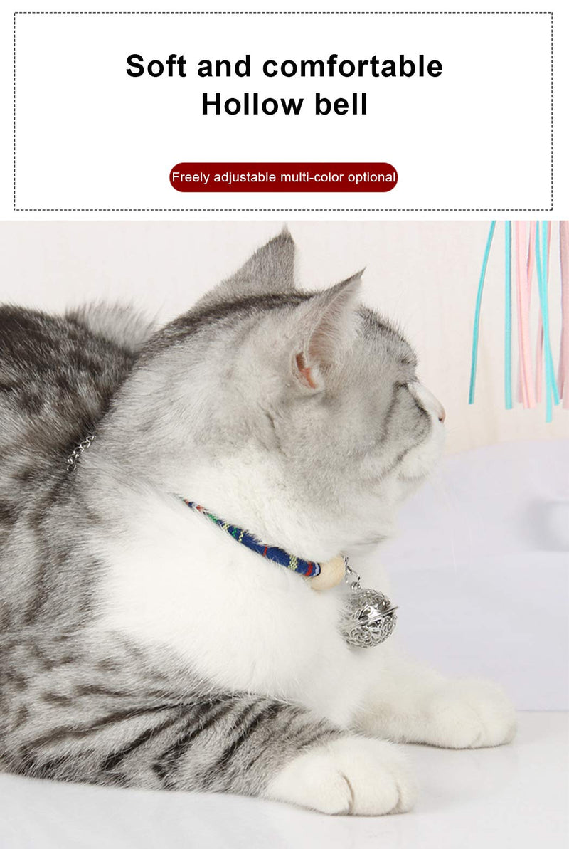 risdoada Cat Necklace Collar Kitten Bell Collar Ethnic Style Pet Collar Cat Collar Accessories Detachable and Adjustable Hand-Woven Cat Collars for Small, Medium and Large Cat, Red L - PawsPlanet Australia