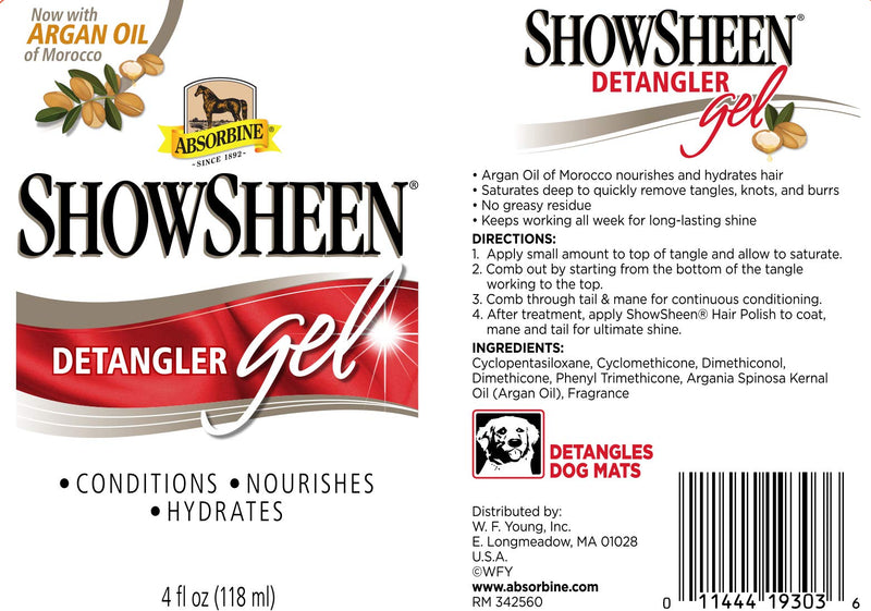 [Australia] - Absorbine Showsheen Detangler Gel Squeeze Bottle, 4 fl oz 