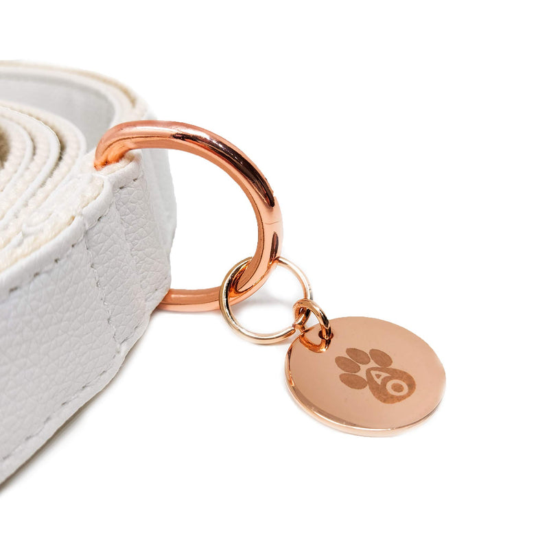 Animal Outfitters UK Marshmallow Collection Vegan | Faux Leather White and Rose Gold Dog | Puppy Lead | Strong and Comfortable for Small or Large Dogs - PawsPlanet Australia