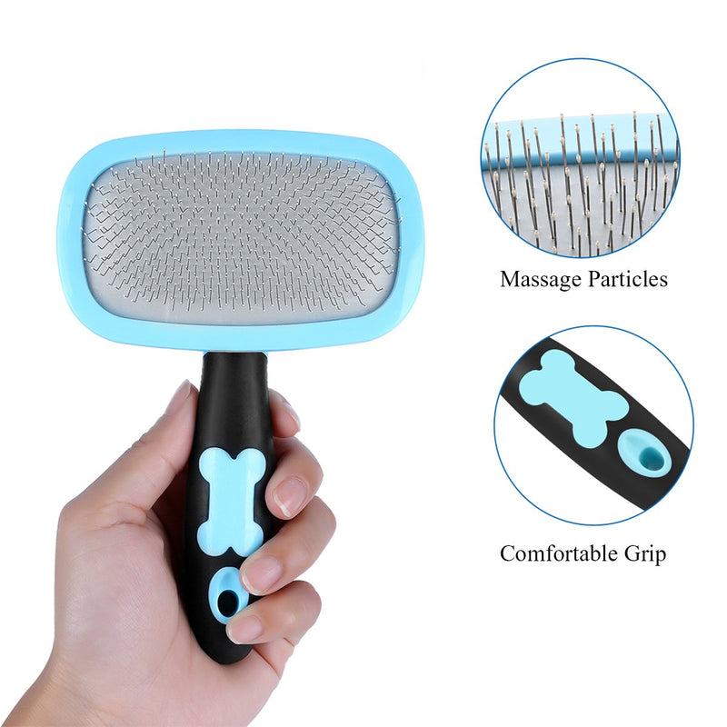 [Australia] - Glendan Dog Brush & Cat Brush- Slicker Pet Grooming Brush- Shedding Grooming Tools Large Blue 