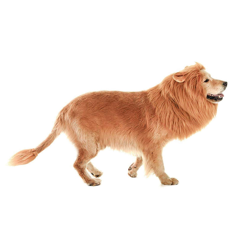 Lovelion Dog Hats - Interesting Dog Costumes Halloween - Dog Lion Mane Gift [Lion Tail] - Lion Wig Suitable Medium to Large Sized Dogs - PawsPlanet Australia