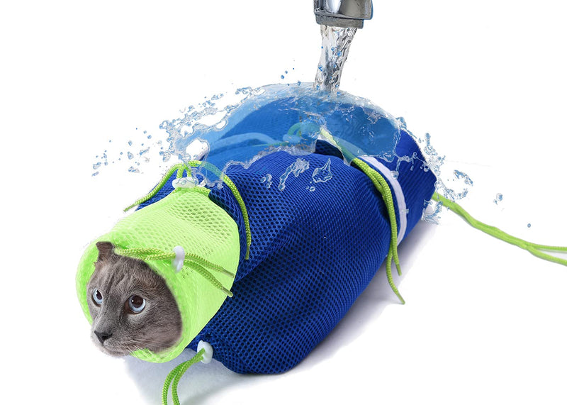 Cat Grooming and Bathing Durable Bag - Cleaning and Washing - Soft Double Mesh Scratch & Biting Resistant with Laundry Bag for Bathing Injecting Medication Nail Trimming Cleaning Ear & Teeth - PawsPlanet Australia