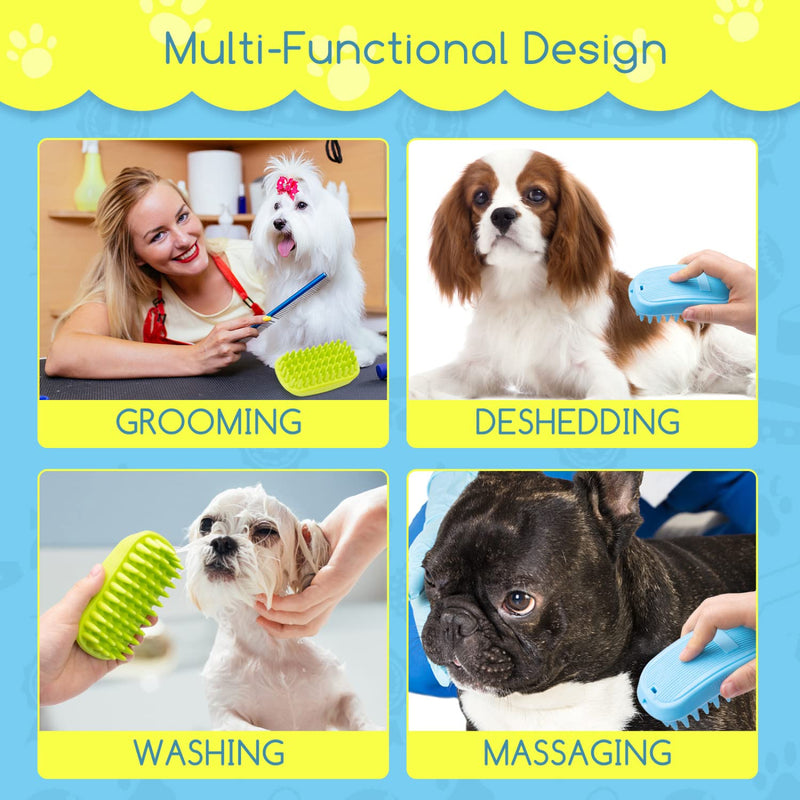 Nobleza 2 pieces dog brush short hair, soft rubber curry comb for dogs and cats with massage effect, dog bath brush, innovative dog brush for gentle grooming - PawsPlanet Australia