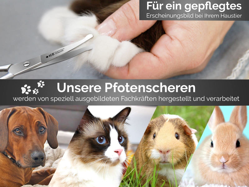 Exclusive fur scissors, paw scissors, curved hair scissors, dog hair scissors (11.5 cm) 11.5 cm - PawsPlanet Australia