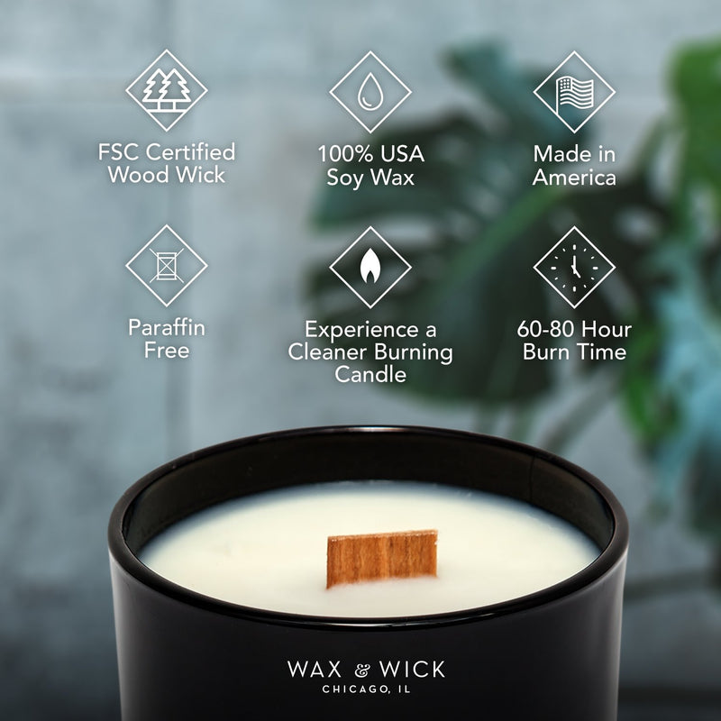 Scented Soy Candle: 100% Pure Soy Wax with Wood Double Wick | Burns Cleanly up to 60 Hrs | Mulled Cider Scent - Notes of Apple, Nutmeg, Vanilla, & Caramel. | 12 oz White Jar by Wax and Wick - PawsPlanet Australia