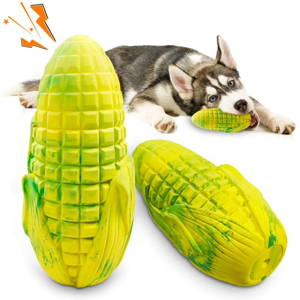 Dog Toys for Large Dogs Aggressive Chewers,Squeaky Dog Toys,Indestructible Corn Dog Toys Milk Flavored,Durable Interactive Dental Chews Toy with Rubber,Tough Dog Toys for Aggressive Chewers Large - PawsPlanet Australia