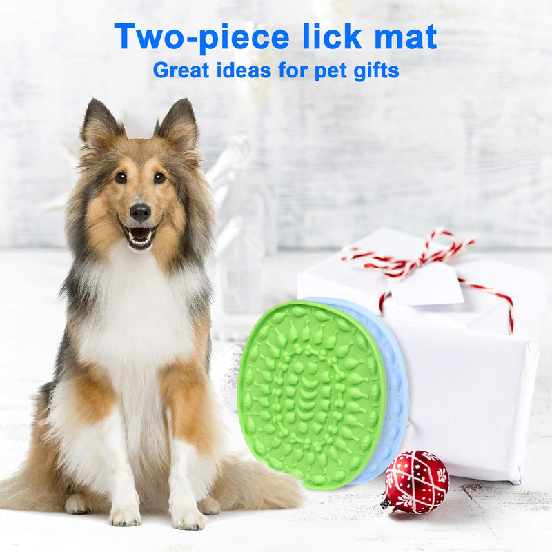 Couwilson Lick Mat for Dogs with Suction - Alternative to Slow Feeder Dog Bowls, Boredom and Anxiety Reduction, Perfect for Food, Treats, Yogurt, or Peanut Butter, Dishwasher Safe - 2 Pcs - PawsPlanet Australia