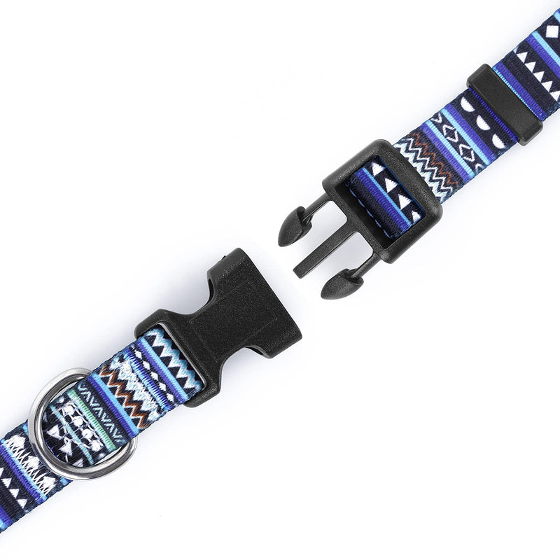 cobee Nylon Bohemian Pattern Dog Collar Adjustable Puppy Collars Ethnic Style Collar Soft Comfortable Pet Collar for Dogs and Cats (Bohemian Blue, Size S) Bohemian Blue, Size S - PawsPlanet Australia