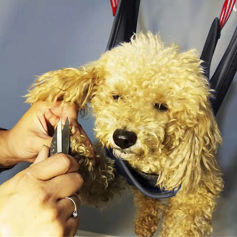 LuckyOpt Dog Grooming Hammock, Breathable Pet Hammock for Grooming with 2 S Hooks, Dog Snake Harness for Nail Clipping Trimming Small & Medium Cats & Dogs (M) M - PawsPlanet Australia