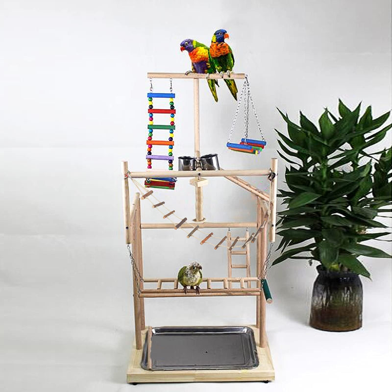 AHANDMAKER Pet Birds Climbing Ladder , Squirrel Suspension Rope Bridge Nature Wood Long Climbing Ladder for Parrot Bird Squirrel Flying Squirrel Parakeet Canary - PawsPlanet Australia