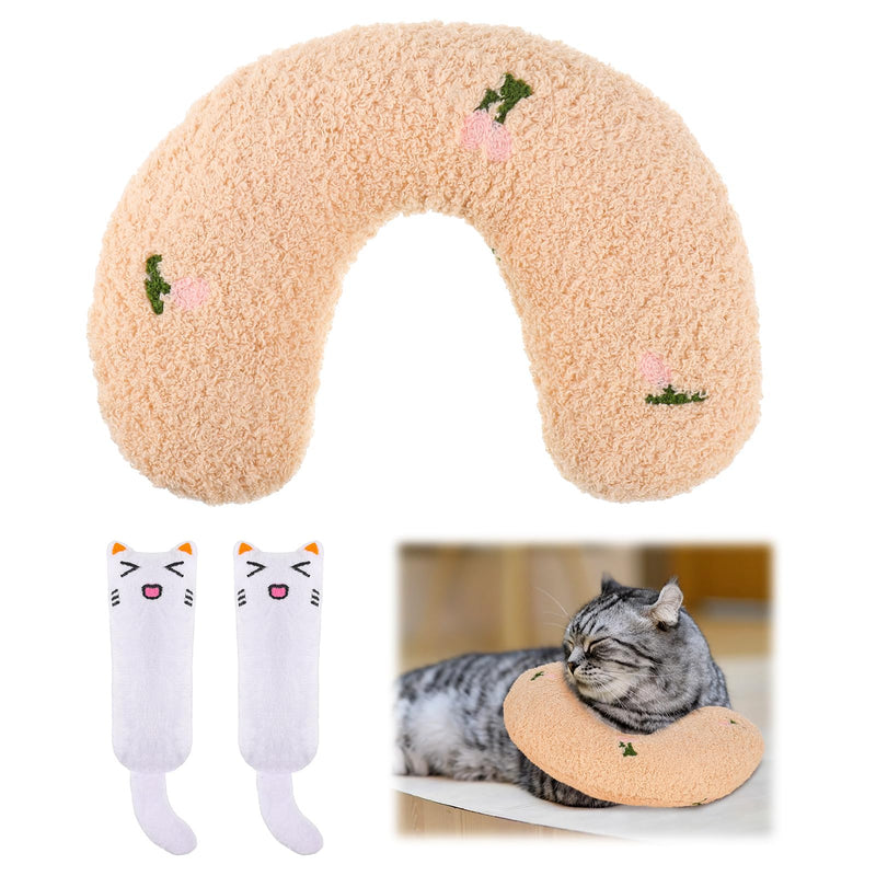 FANTESI 3 pieces half donut cat and dog cushion, catnip cushion, cat toys, catnip, plush cat toy, mouse set, toy cat, cat toys, U-shaped cushion for kittens - PawsPlanet Australia