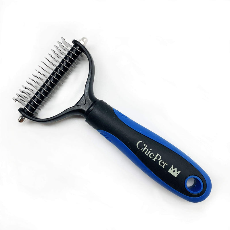 ChicPet Professional Dematting Comb Gift Set. Undercoat Rake, Removes Tangles and Matted Hair, for Dogs and Cats (Full Width Rake- Premium Version) - PawsPlanet Australia
