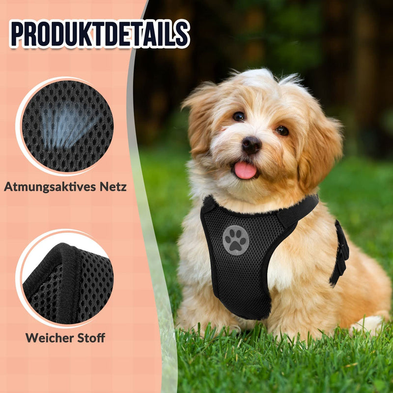 SlowTon Dog Harness for Dogs, No Pull Safety Harness Small Medium Dog Chest Harness Dog Harness Soft Padded Breathable S Dog Harness (Black) - PawsPlanet Australia