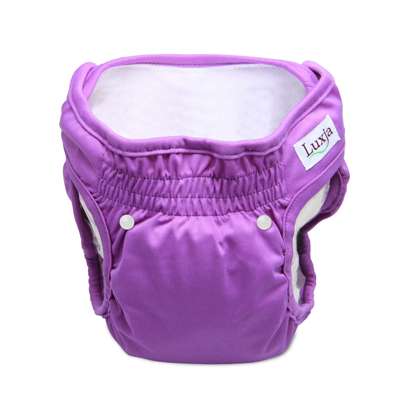 [Australia] - LUXJA Reusable Female Dog Diapers with Detachable Diaper Pads (Pack of 4), Washable Wraps for Female Dog (Gray + Green + Purple + Rose Red) L1: waist 17"-24" 