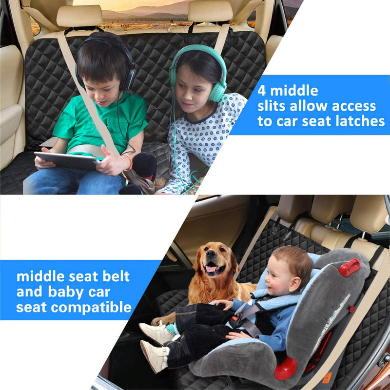 [Australia] - Popbark Dog Back Seat Cover Protector for SUV Trucks Cars - Guaranteed Waterproof, Heavy Duty, Chemical-Free Bench Seat Cover for Kids Pets, Compatible Backseat Protector, Black 