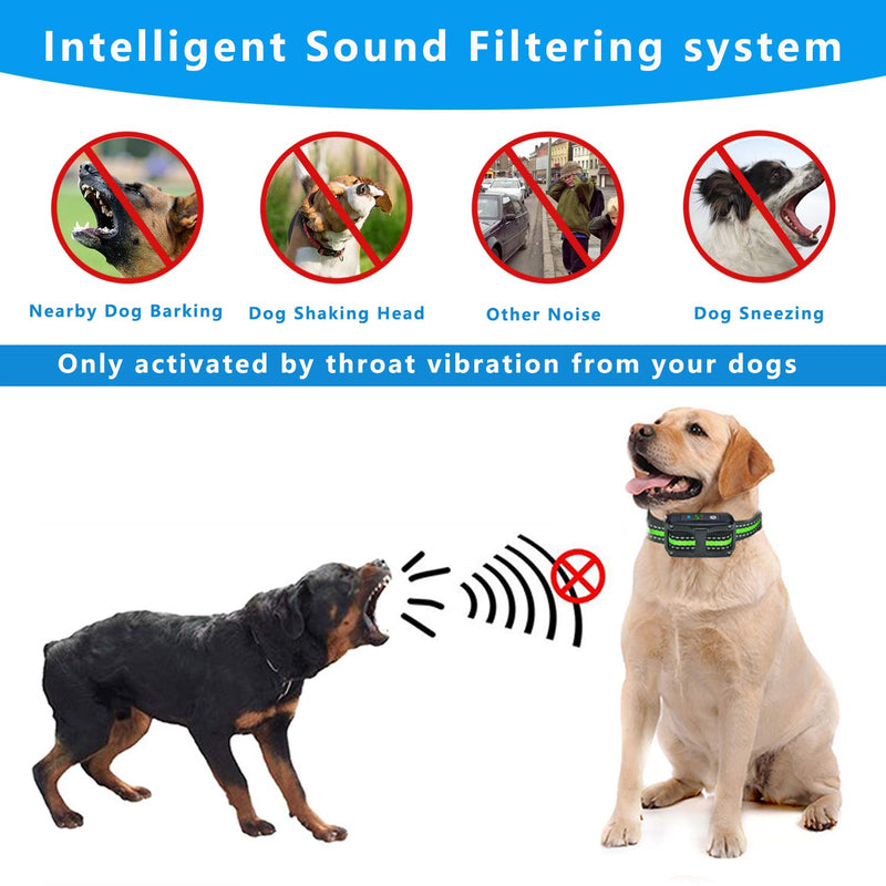 [Australia] - Dog Bark Collar, Newest Upgrade Rechargeable No Bark Collar Automatic Shock Collar No Harm Shock Smart Detection Module Dog Barking Control, E Collars Waterproof Bark Collar for Small Large Dog Without Remote 