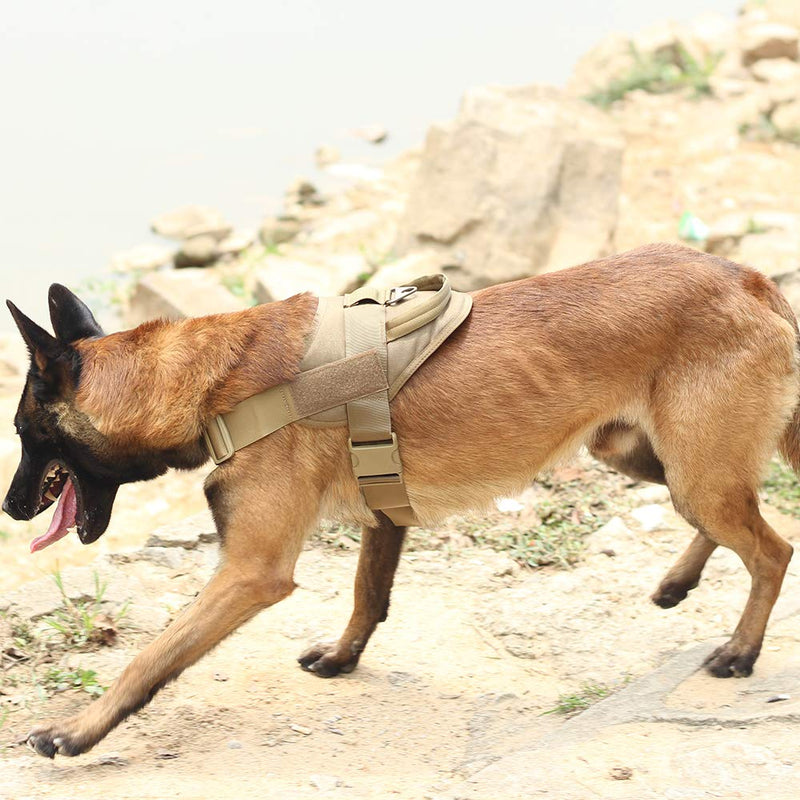[Australia] - EXCELLENT ELITE SPANKER Tactical Dog Harness Training Military Patrol K9 Dog Vest Adjustable Nylon Military Dog Harness with Handle S Black 