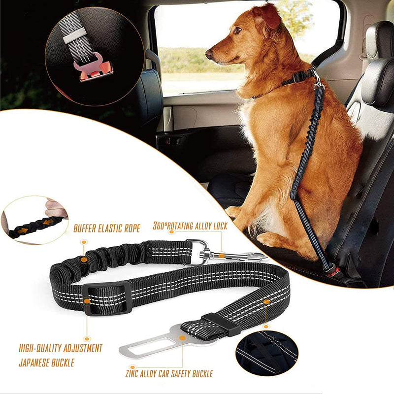 Ansxiy Dog Seatbelt, 2pcs 360 Degree Car Seat Belts, Adjustable Pet Seat Belt for Vehicle, Dogs Seatbelt Extenders for Travel Daily, Pets Reflective Tape for Puppy Cats - PawsPlanet Australia