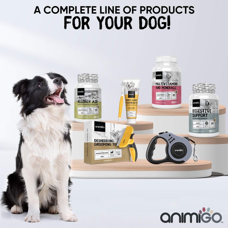 Animigo Allergy Relief Supplement for Dogs - 120 Tablets - Helps Relieve Skin Allergies & Supports Dogs With Food Allergies - Natural Immune System Support - Suitable For All Breeds & Sizes - PawsPlanet Australia