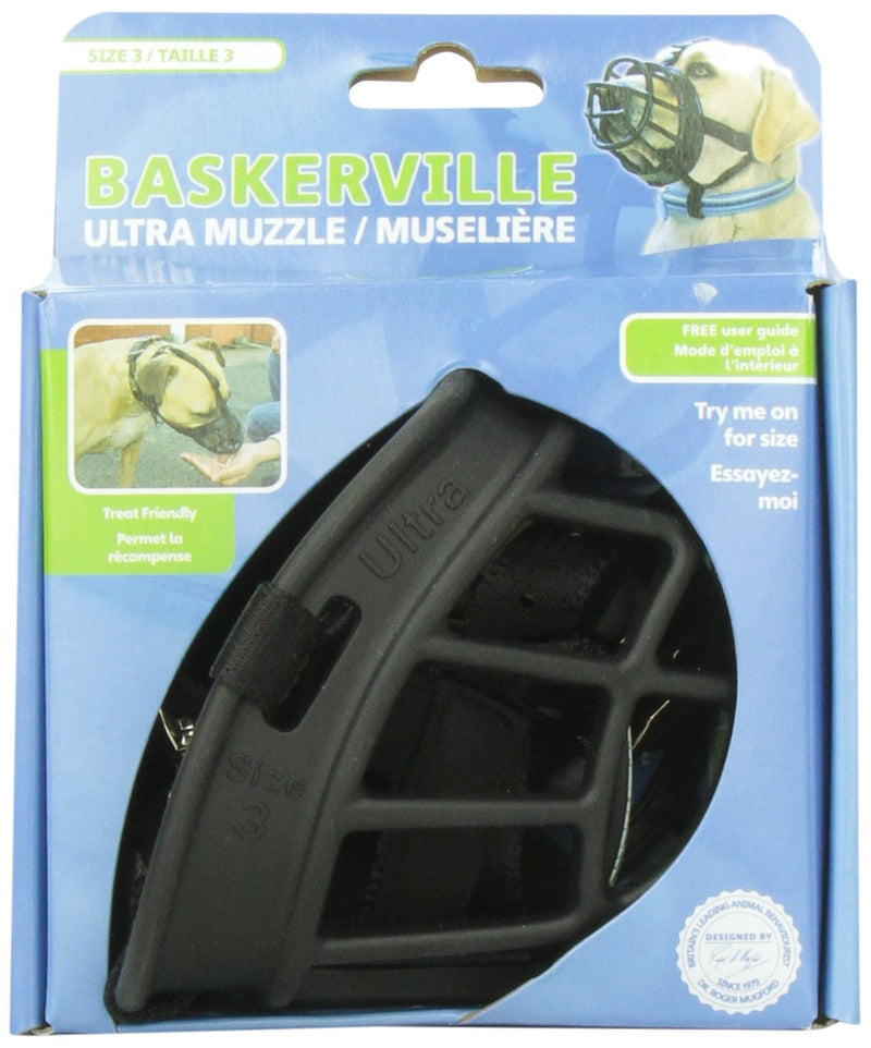 Baskerville Ultra Muzzle, Black, Size 3 - PawsPlanet Australia
