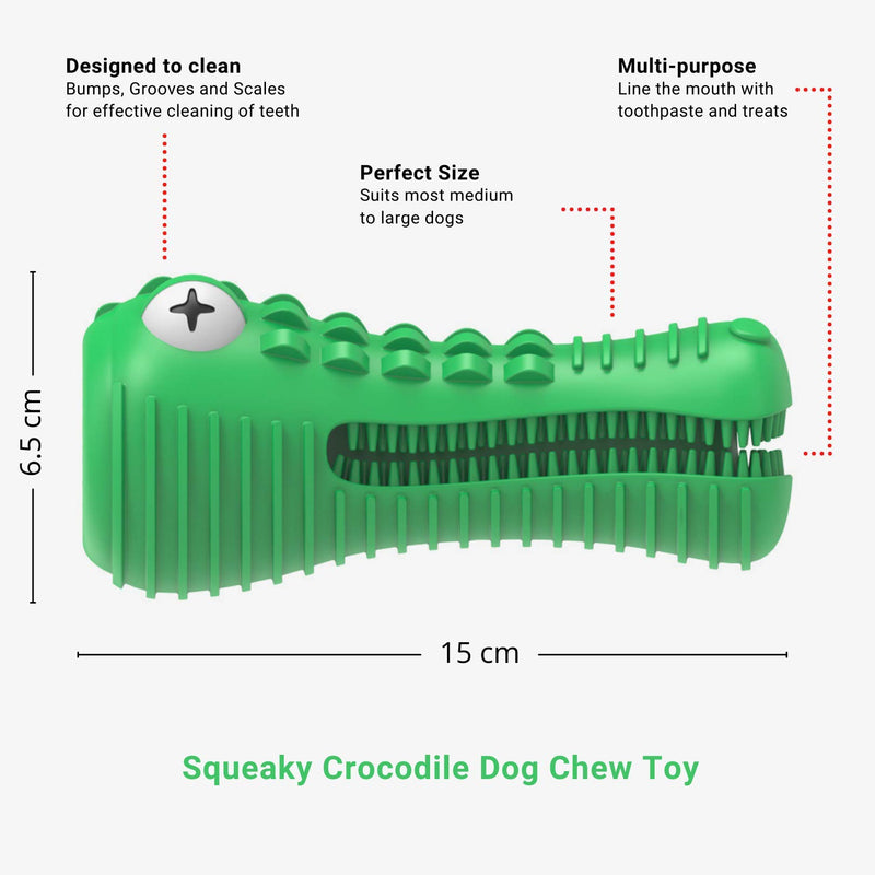 Dog Toys, Squeaky Dog Chews. Durable Natural Rubber Toothbrush. Pet Dental Care & Plaque Removal for Small to Large Dogs Green - PawsPlanet Australia