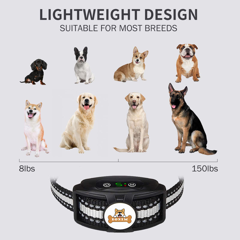 Bark Collar Dog Rechargeable Waterproof Bark Collar with Beep Vibration Without Shock Anti Barking Collar for Small Medium Large Dogs - PawsPlanet Australia