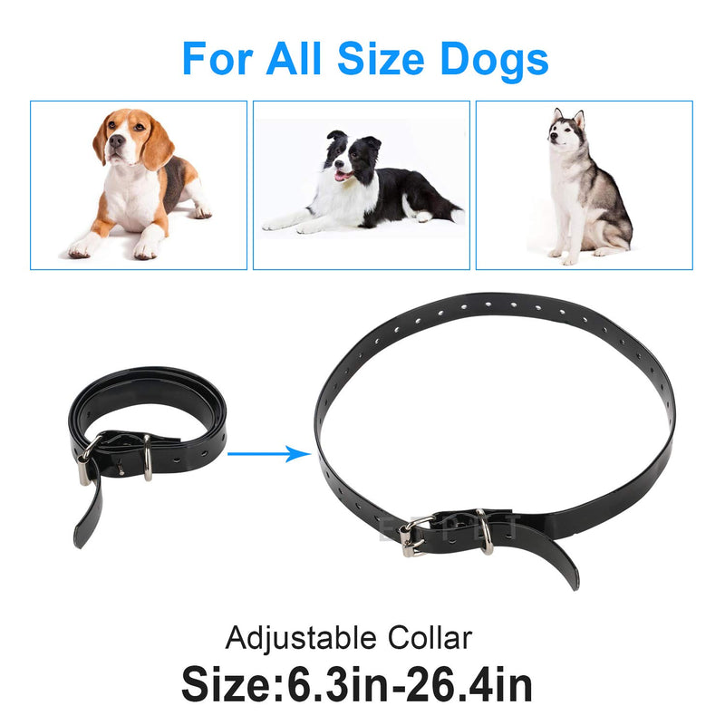 [Australia] - ETPET Dog Collar Belt for Most of Electronic Training Shock Collar Receivers-Adjustable Durable Waterproof Strap Replacement for Barking Collar Fence-Pet TPU Collar Strap 1 Pack Black 