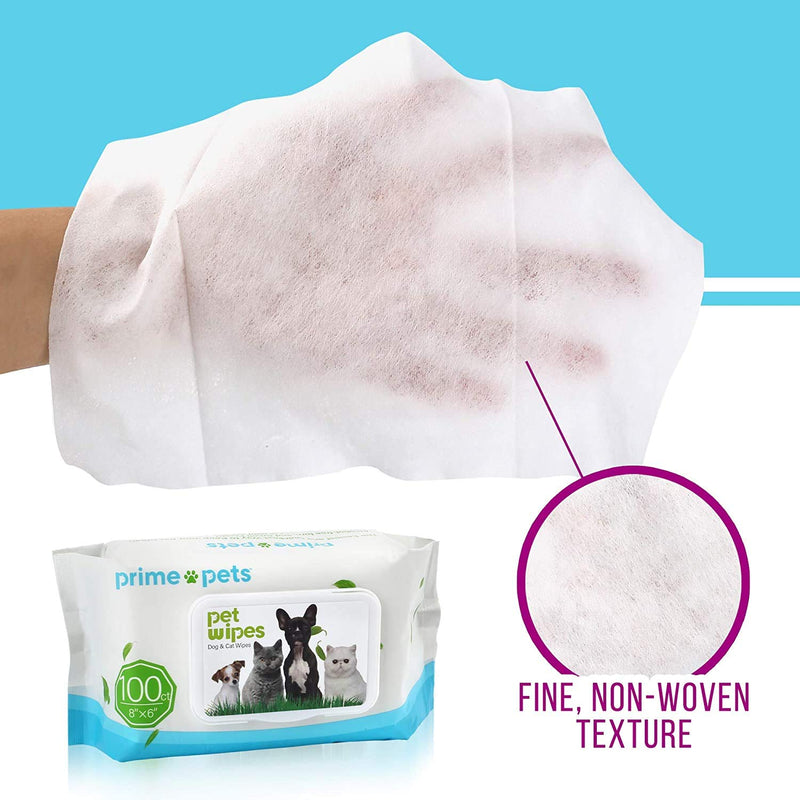 PrimePets Dog Wipes 300 Deodorizing Hypoallergenic Pet Wipes for Dogs Cats, 100% Fragrance Free, Natural Antibacterial Pet Grooming Wipes for Cleaning Faces Bums Eyes Ears Paws Teeth 300 Count - PawsPlanet Australia