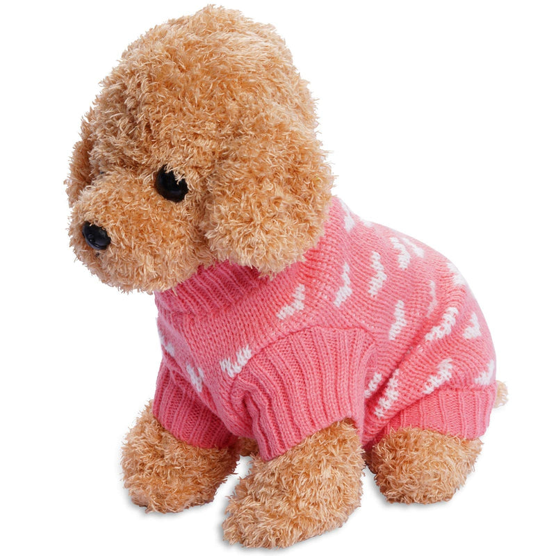 Dxhycc Dog Knitted Sweater Dog Heart Sweater Puppy Sweater Warm Soft Pet Holiday Clothes for Small Medium Cats and Dogs - PawsPlanet Australia