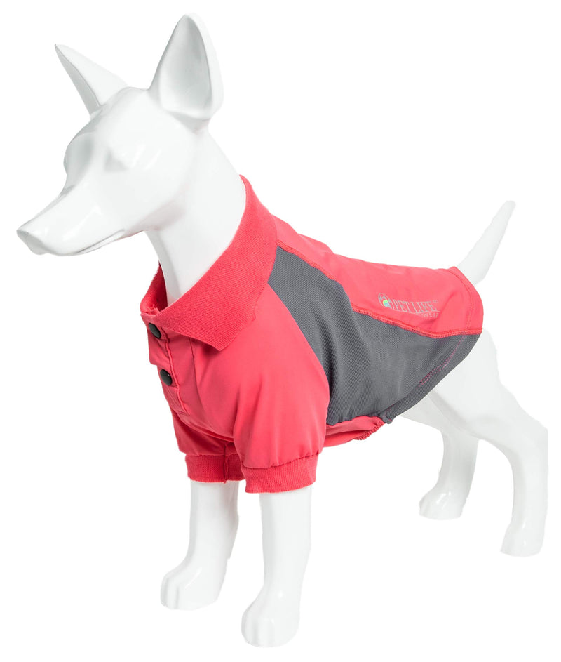 [Australia] - Pet Life Active 'Barko Pawlo' Relax-Stretch Wick-Proof Performance Dog Polo T-Shirt Small Red 