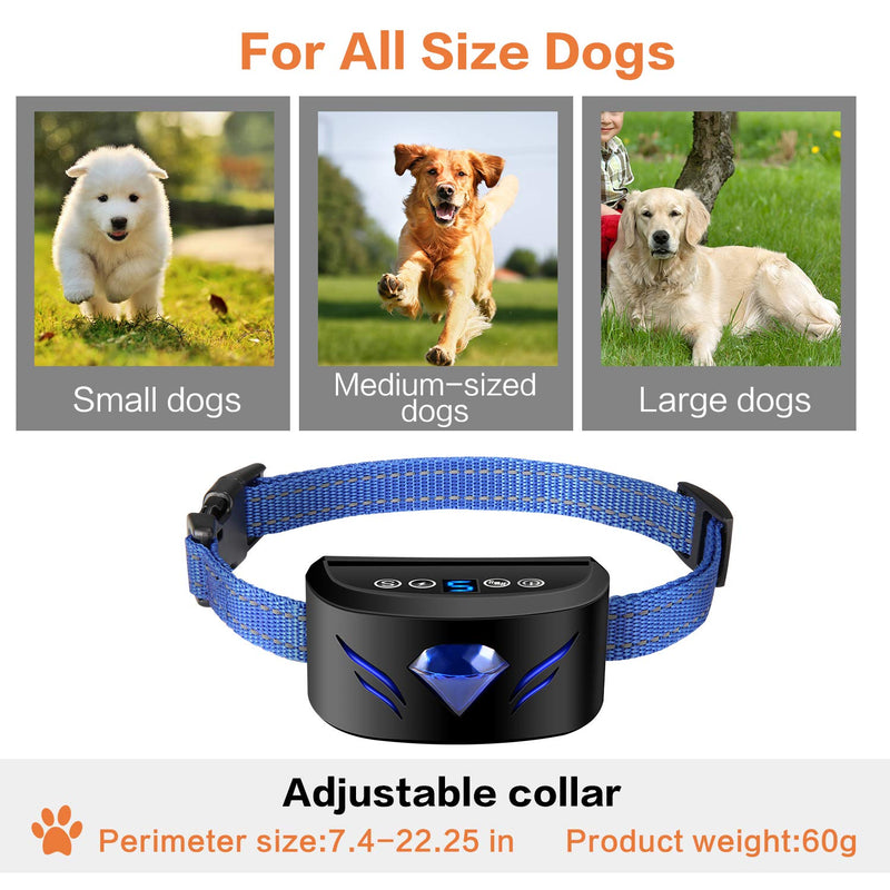 [Australia] - Dog Bark Collar - Electric Dog Shock Collar Anti Bark Collar with 7 Sensitivity USB Rechargeable Waterproof with Beep/Vibration, Shock for Small Medium, Large Dogs 