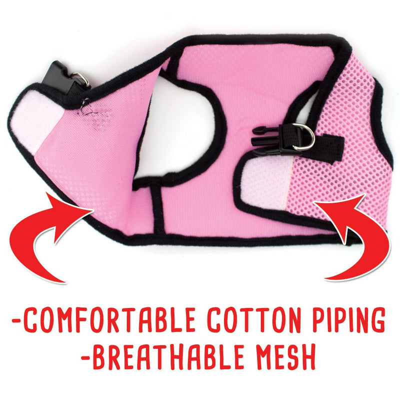 [Australia] - Weebo Pets Soft'n'Safe Adjustable Dog Harness (Pink, XS) 