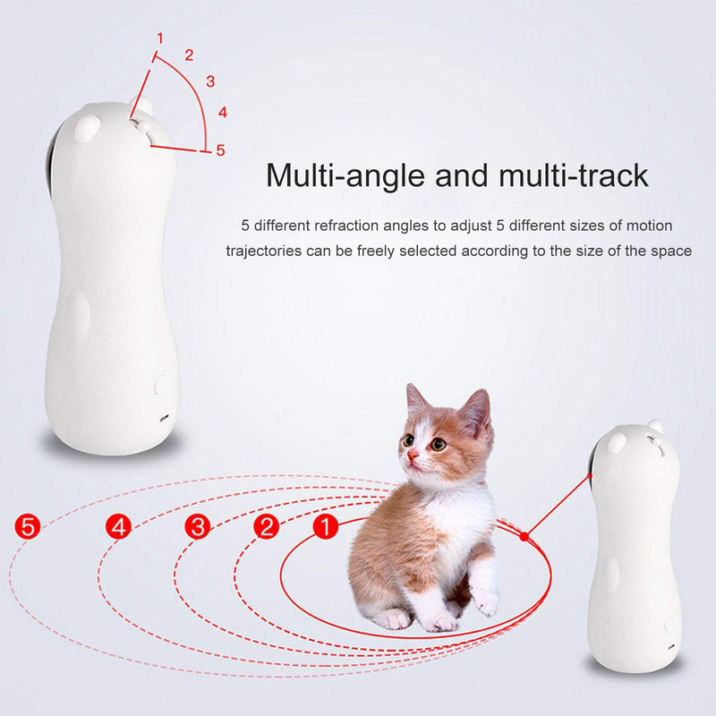 Cat Laser Toy Automatic, Kitten/Dog Interactive Toy-USB Charging Cat Toy With 5 modes , Automatic On/Off And Mute, Catch the Light - Exercise and Training for Pets,Battery Not Includes - PawsPlanet Australia