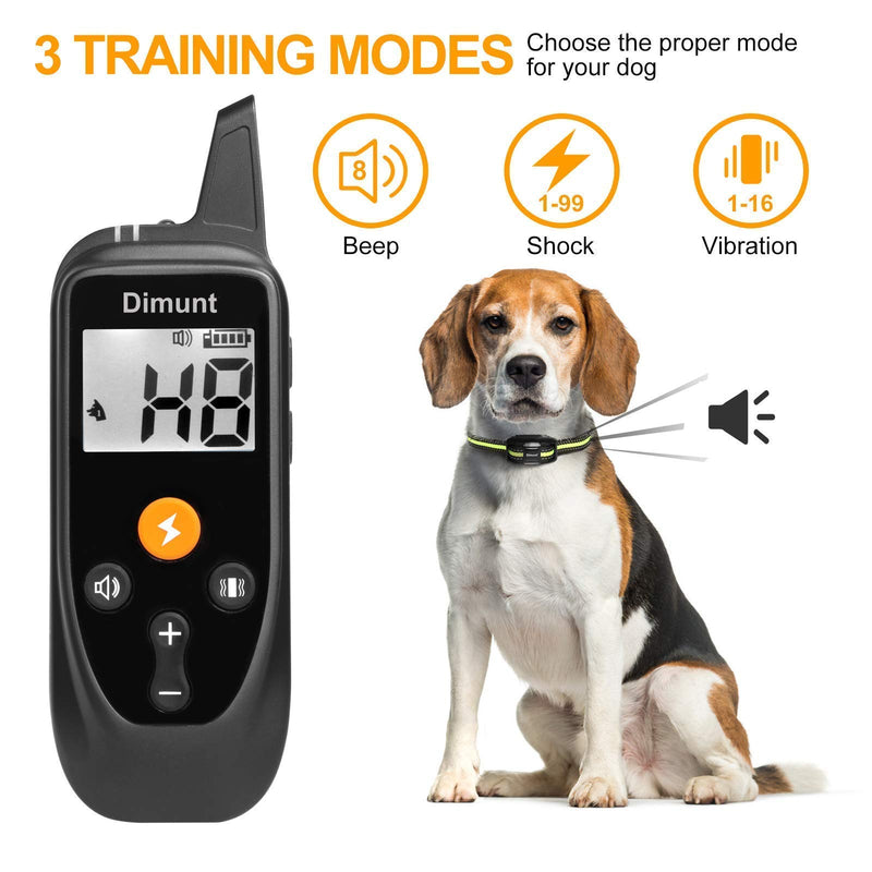 [Australia] - Dimunt Dog Training Collar - Rechargeable Dog Shock Collars with Remote IP67 Waterproof Shock Collar w/3 Training Modes, Beep, Vibration and Shock, 3350ft Remote Range Dog Collar 