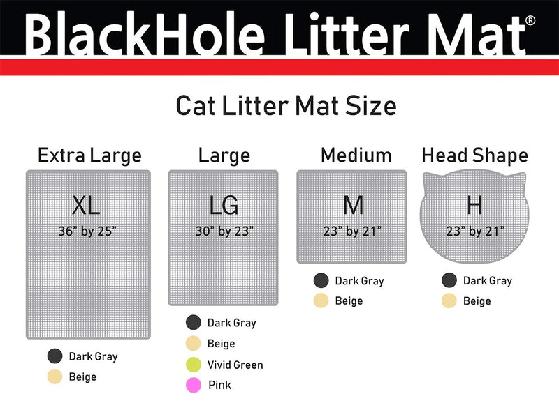 [Australia] - BlackHole Cat Litter Mat - Headshape 23" X 21" Beige 