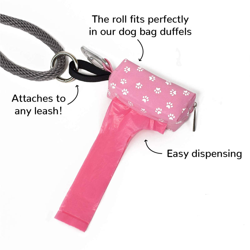 [Australia] - Doggie Walk Bags Large Dog Waste Bags on a Roll with Easy Tie Handles, Extra Thick and Strong Poop Bags, 72 Count, Scented, 5.5 x 5.5 x 17 Inches Pink/Scented 