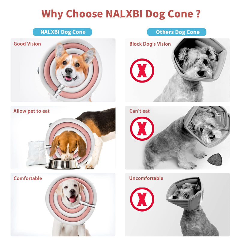 NALXBI Dog Cone Collar for After Surgery, Soft Pet Recovery Collar for Dogs & Cats, Water-Resistant Elizabethan Collar for Small and Medium Dogs Prevent from Licking Wound S Neck(8''-10'') - PawsPlanet Australia