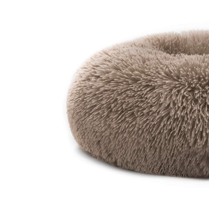 [Australia] - MIXJOY Orthopedic Dog Bed Comfortable Donut Cuddler Round Dog Bed Ultra Soft Washable Dog and Cat Cushion Bed (23''/30''/36'') S(23'' x 23'') Brown 