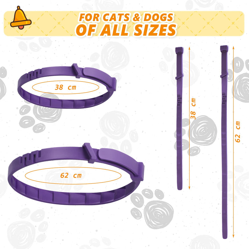Qualirey 3 Pcs Cat Adjustable Calming Collar, Reduce Anxiety Cat Collars for Pets, Calm Collar Pacify Kitten, Suitable for Small, Medium and Large Cats, 15 Inches (Purple) - PawsPlanet Australia