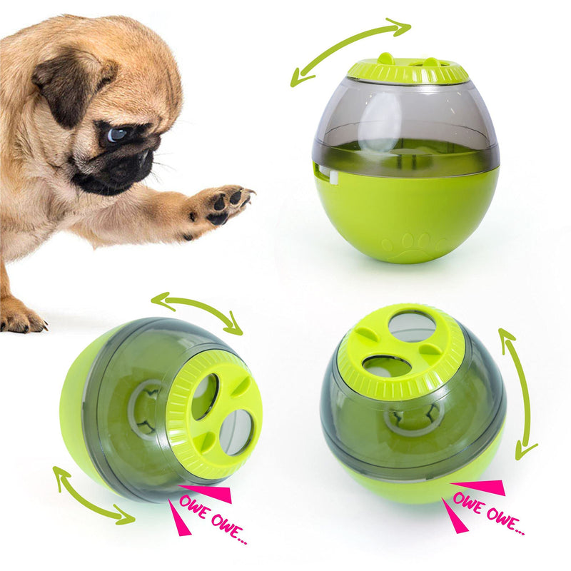 Funny Slow Feeder Dog / Cat Food Ball Dog Snack Toy, Interactive Dog Toy IQ Treat Dispenser Ball Pet Puzzle Toys Green - PawsPlanet Australia