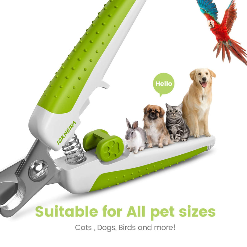 [Australia] - IOKHEIRA Dog Nail Clippers, Professional Pet Trimmer with Safety Guard to Avoid Over-Cutting, Free Nail File & Lock Switch, Professional Grooming Tools with Sturdy Non Slip Handles 