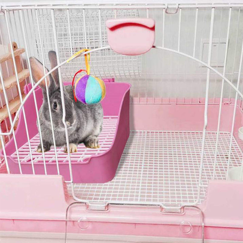 kathson Small Animal Litter Cage Potty Trainer Corner Litter Bedding Box Pet Pan Toilet Ideal for Rabbit, Bunny, Chinchilla, Ferret, Guinea Pig, Hamster(Pink) - PawsPlanet Australia