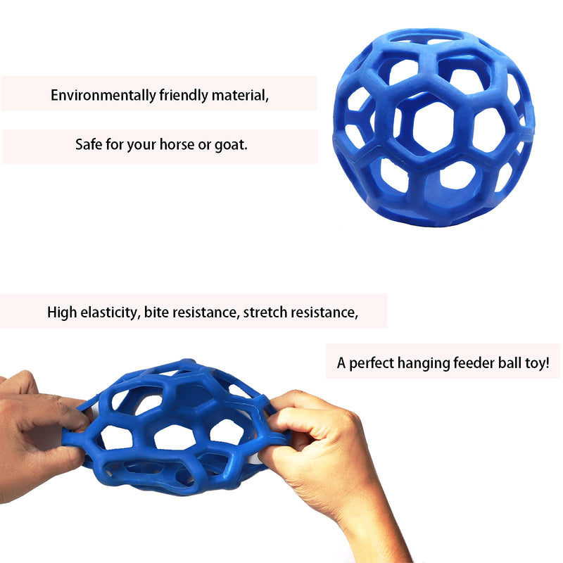 2pcs Horse Treat Ball Hay Feeder Toy Ball Hanging Feeding Toy for Horse Horse Goat Sheep Relieve Stress, Horse Stable Stall Paddock Rest Blue - PawsPlanet Australia