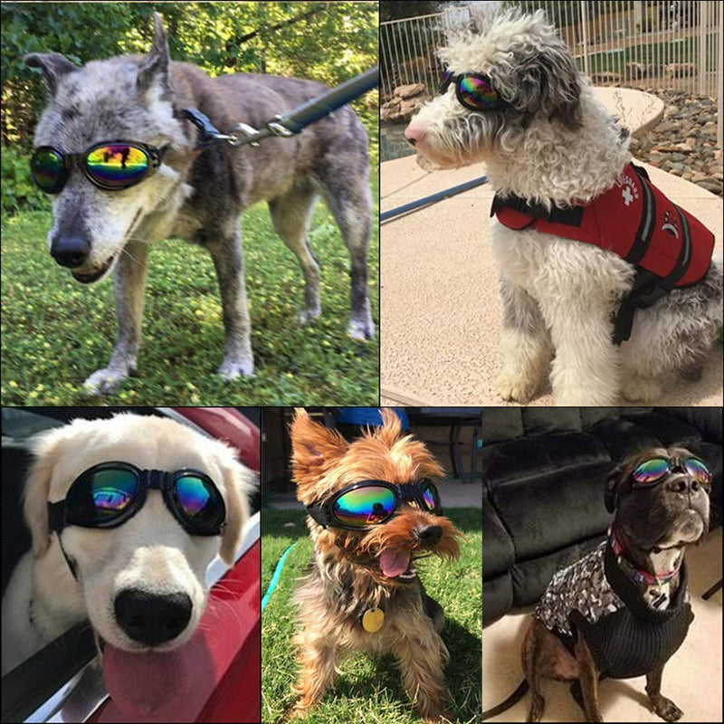 CHULAI 2Pcs Stylish Pet Glasses Cool Dog Sunglasses Dog Doggles Waterproof Windproof Eyewear UV Protection Sunglass for Doggy Puppy - PawsPlanet Australia