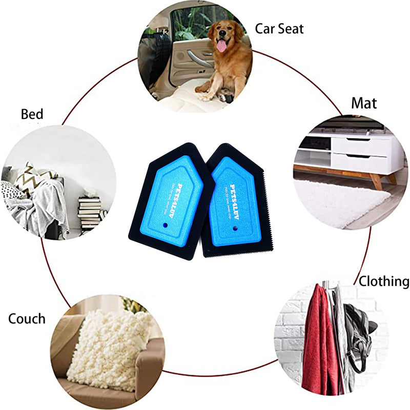 Pets4Luv Pet Hair Detailer Mini Portable Hair Remover for Dog and Cat Easy to Clean The Couch, Home and Car Fabric, Fur Removal Brush for Detailing 2 Pack - PawsPlanet Australia